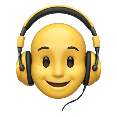headphones with a smiling face inside sticker