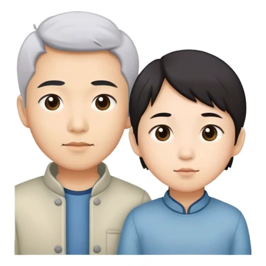 asian boy and his older sister sticker