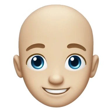 happy bald boy blue-eyed giving thumbs-up sticker