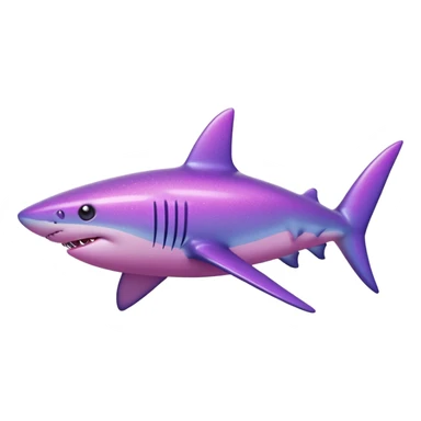 glitter purple and pink shark sticker