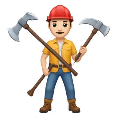 men with axes sticker