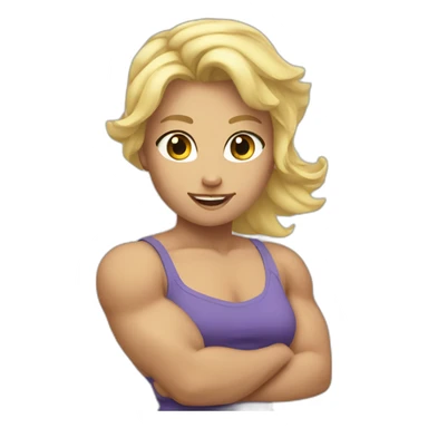 Strong muscle arm blonde girl sticker