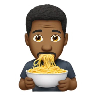 Denzel Washington eating pasta sticker