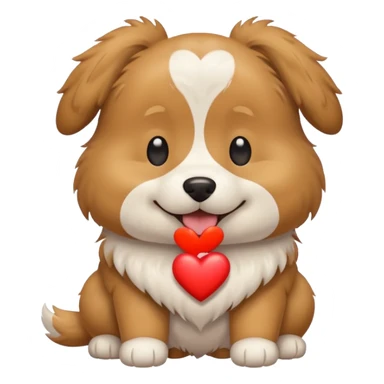 Dog sending a heart sticker