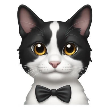 Cute black and white harlequin tuxedo cat  sticker