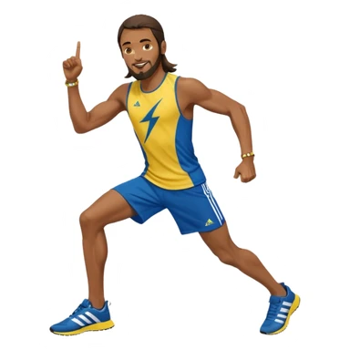 jesus in adidas clothes looking cool doing Usain bolt's move sticker