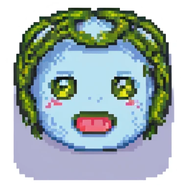 unique gaming emote, pixel art style, retro gaming vibe, playful expression sticker