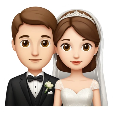 wedding couple, bride and groom sticker