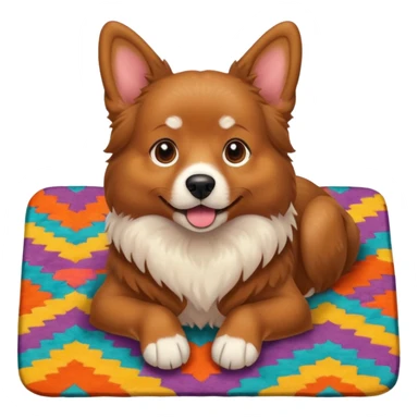 Make a cute brown tuged dog i a carpet sticker