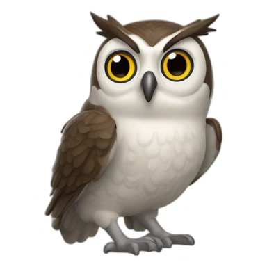 a goofy owl sticker