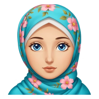Turkish beautiful finish Konya girl blue eyes with floral hijab smells Essential Oils  sticker