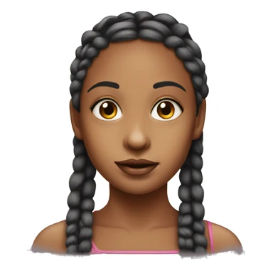 realistic portrait of beautiful girl with braids  sticker