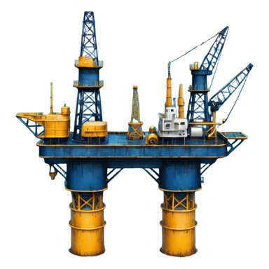 Oil platforms in the ocean scenery sticker