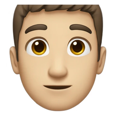 He has black eyes His eyes are close to each other He has dark brown hair sticker