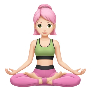 Girl with matcha pink alo pilates outfit sticker