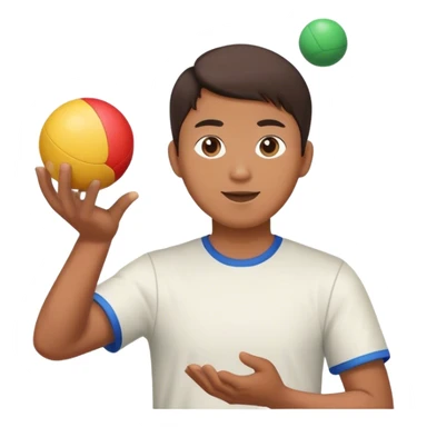 asian man playing juggling ball sticker