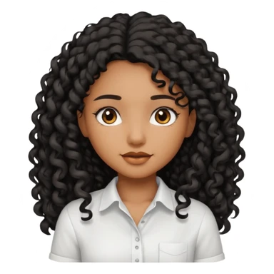 Uma menina morena cabelo cacheado longo e preto  sticker