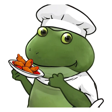 Fish eating spicy chicken wings sticker