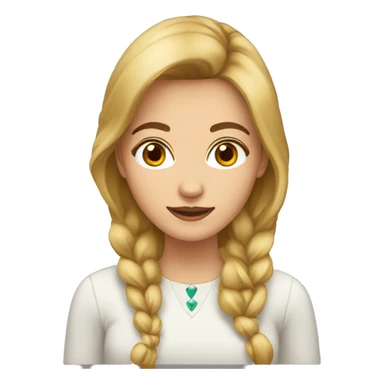 Mujer blanca con ojos marrones pelo castaño y largo sticker