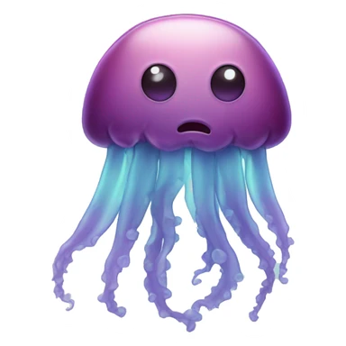 sad jelly fish with sad face and sad very sad  sticker