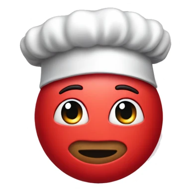 red  chef candy whit face sticker