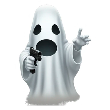 ghost holding invisible gun sticker
