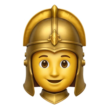 round emoji head with roman empire knight helmet sticker
