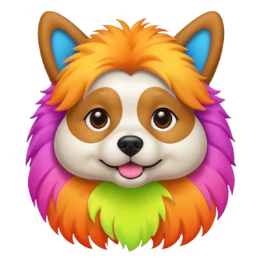 DOG wearring neon fashion sticker