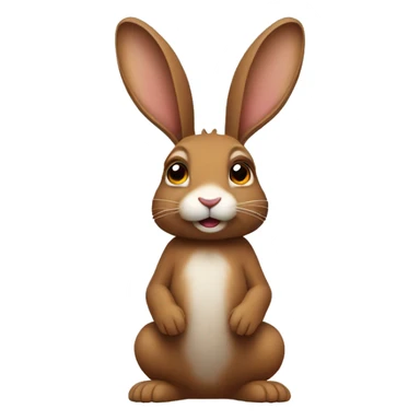 brown rabbit standing on back legs sticker