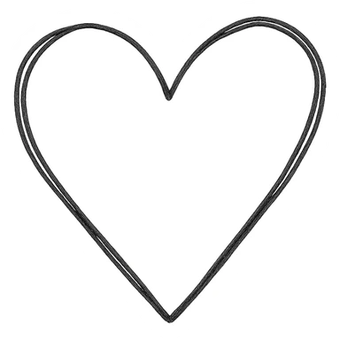 hand drawn outlined heart icon sticker