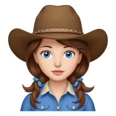 Cowgirl brown hair, estroil blue sticker