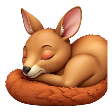 Meme-Worthy Cute Sleeping Kangaroo Portrait Emoji, Head resting peacefully with a contented smile, showcasing a robust build and a luxuriously soft red-orange fur, eyes shut in a serene, restful nap, Simplified yet hilariously adorable features, highly detailed, glowing with a soft, drowsy light, high shine, relaxed and utterly lovable, stylized with an air of playful laziness, bright and heartwarming, soft glowing outline, capturing the essence of a comically sleepy kangaroo, so meme‐worthy it feels like it could instantly become the next viral sensation of adorable slumber! sticker