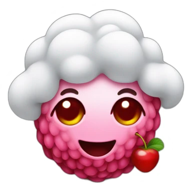Raspberry with cherry sticker
