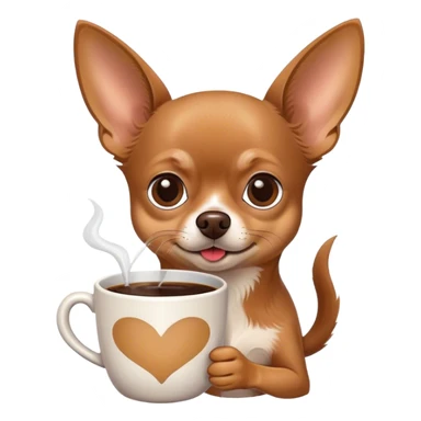 Chihuahua drinking coffe sticker