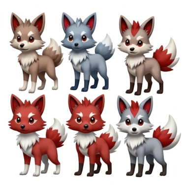 Lycanroc-Poochyena-Zangoose-Zorua-fusion sticker