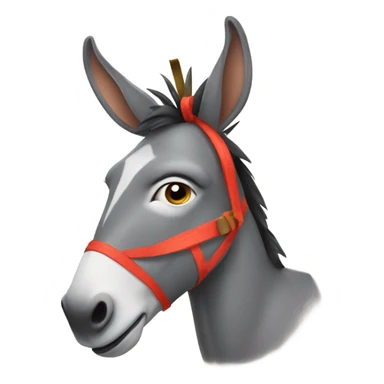 donkey with bow sticker