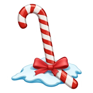 Broken Candy Cane: Cane snapped in half with sugar pieces falling. sticker