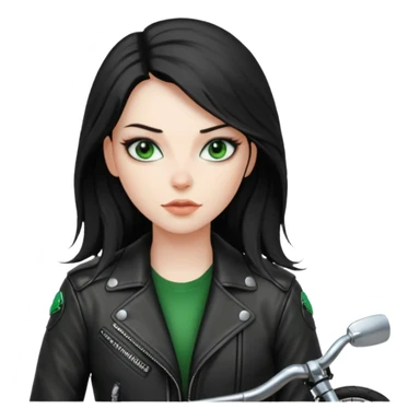 Biker Girl
Black Long Hair
Green Eyes sticker