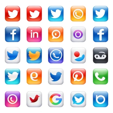 social media icons collection, SNS apps sticker