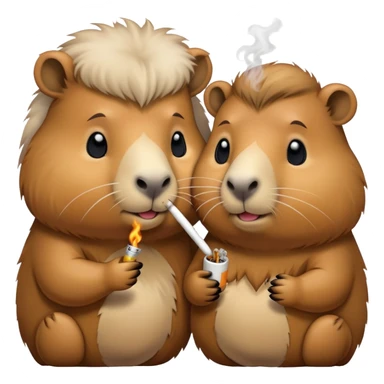 Two ￼ capybara’s smoking ￼ sticker