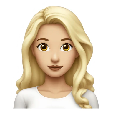 Blonde girl with „RINGANA“ cosmetic near the face, wearing white clothes  sticker