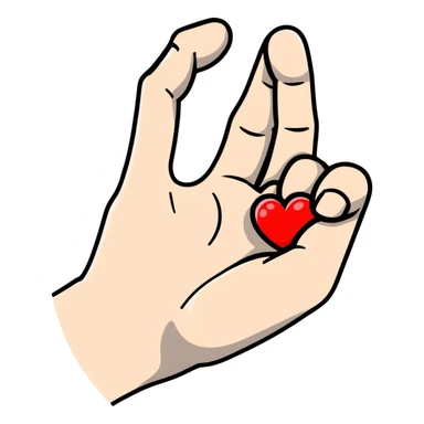 Cute Korean finger heart gesture, hand making a small heart with thumb and index finger sticker