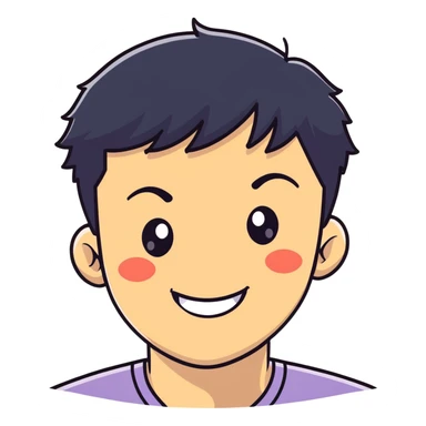 Short black haired male winking with a big smile, young man with short black hair winking one eye and smiling happily sticker