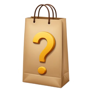 goodie bag with question mark sticker