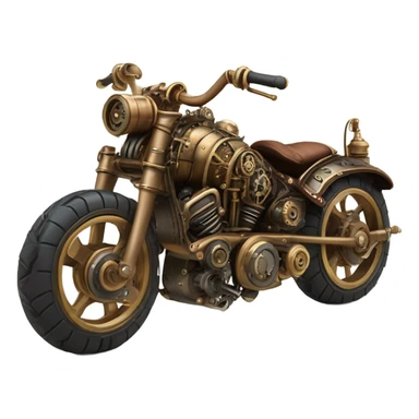 steampunk motorbike direct backside view sticker