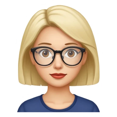  mujer con lentes blanquita  sticker