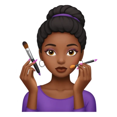 Hyper Realistic black girl doing make up sticker