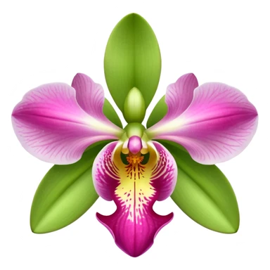 green and pink orchid sticker