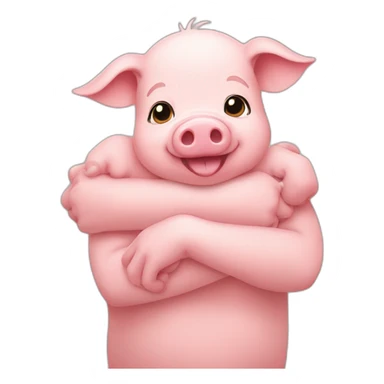 Baby pig hug sticker