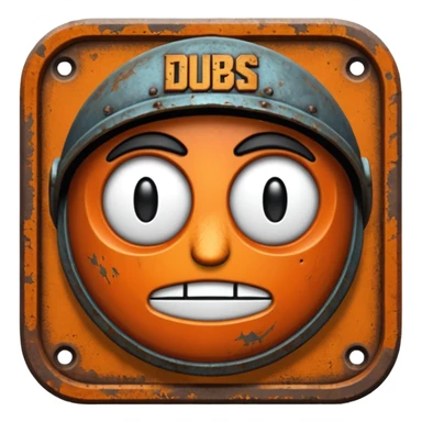Create a Discord server icon that displays the name DUBS based on the Rust video game. sticker